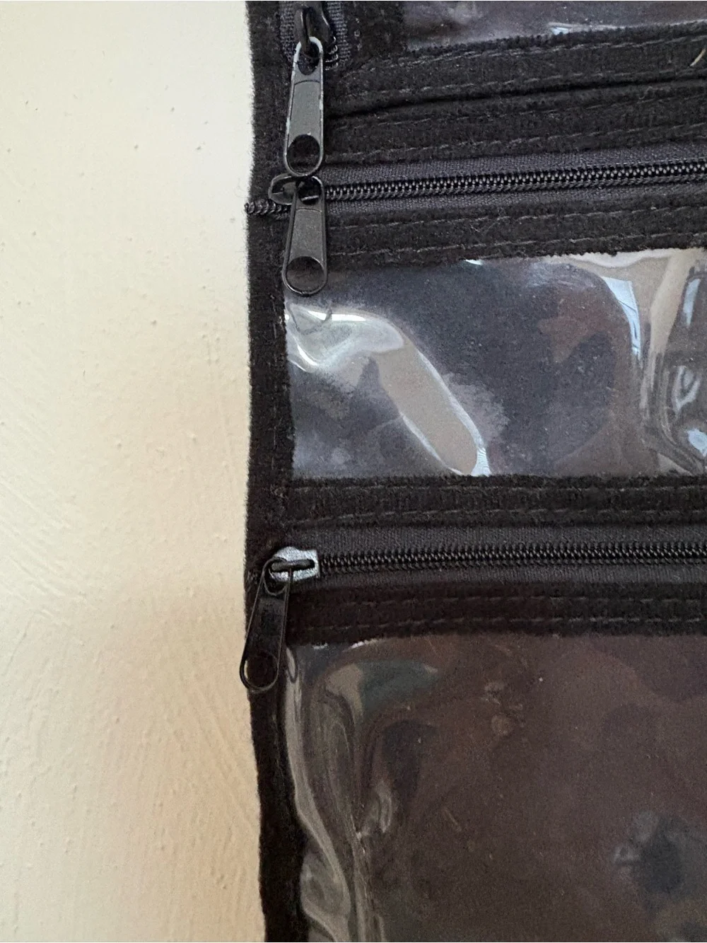 Silver SafeKeeper Black Velvet 18 Pocket Jewelry Organizer with Clear Pockets